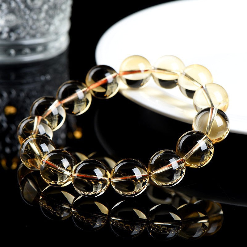 Auralyn Tarot The Sun Citrine Crystal Bracelet, 13–14mm Natural Citrine Beads, Handmade Energy Jewelry for Abundance, Confidence & Joy