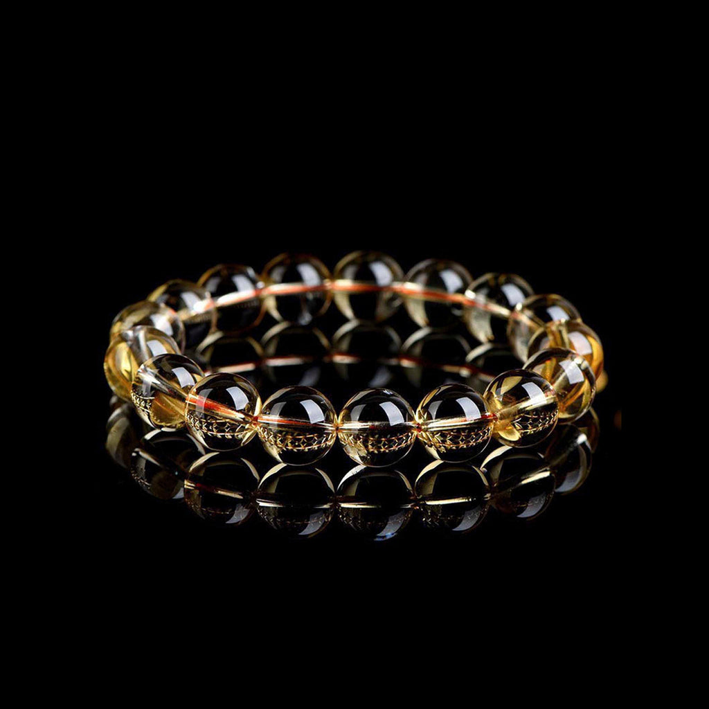 Auralyn Tarot The Sun Citrine Crystal Bracelet, 13–14mm Natural Citrine Beads, Handmade Energy Jewelry for Abundance, Confidence & Joy