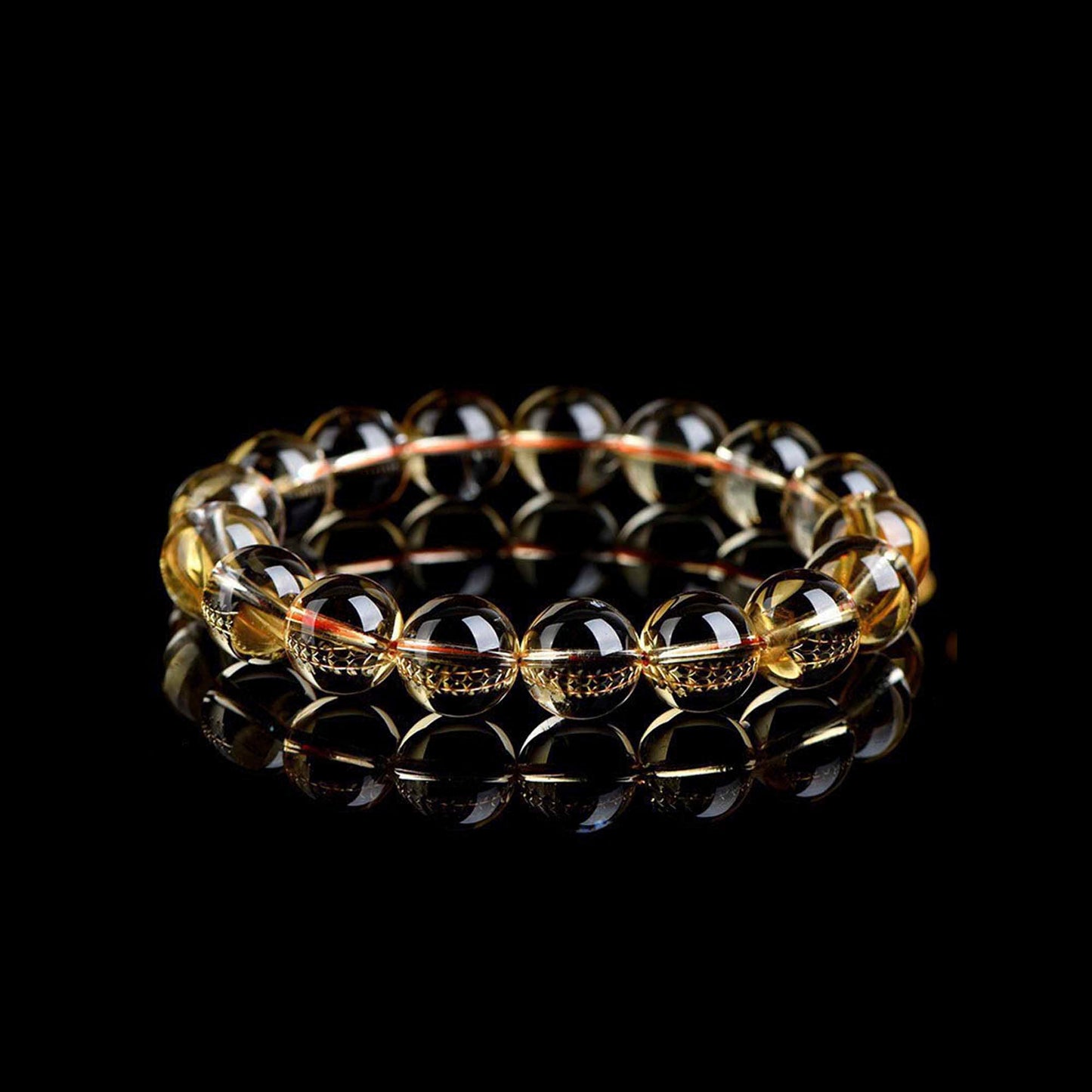 Auralyn Tarot The Sun Citrine Crystal Bracelet, 13–14mm Natural Citrine Beads, Handmade Energy Jewelry for Abundance, Confidence & Joy