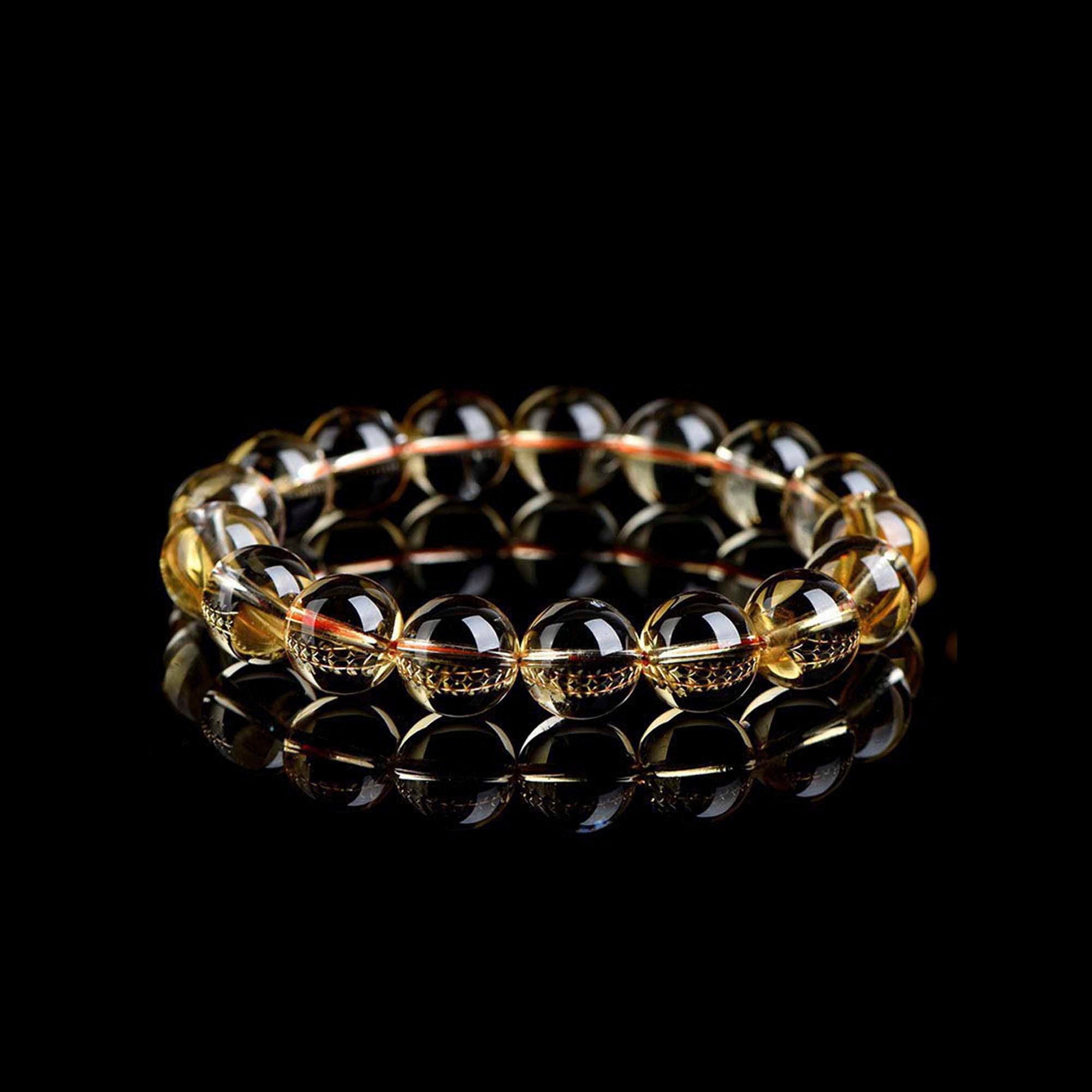 Auralyn Tarot The Sun Citrine Crystal Bracelet, 13–14mm Natural Citrine Beads, Handmade Energy Jewelry for Abundance, Confidence & Joy