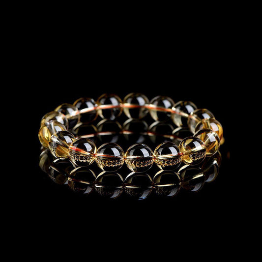 Auralyn Tarot The Sun Citrine Crystal Bracelet, 13–14mm Natural Citrine Beads, Handmade Energy Jewelry for Abundance, Confidence & Joy