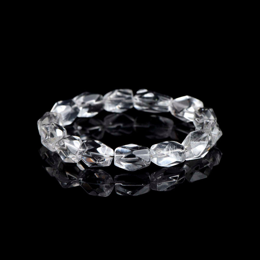 Auralyn Tarot The Fool Clear Quartz Tube Crystal Bracelet,12mm-14mm, Natural Irregular Cylinder Beads, Handmade Energy Jewelry for New Beginnings, Clarity & Intention Setting