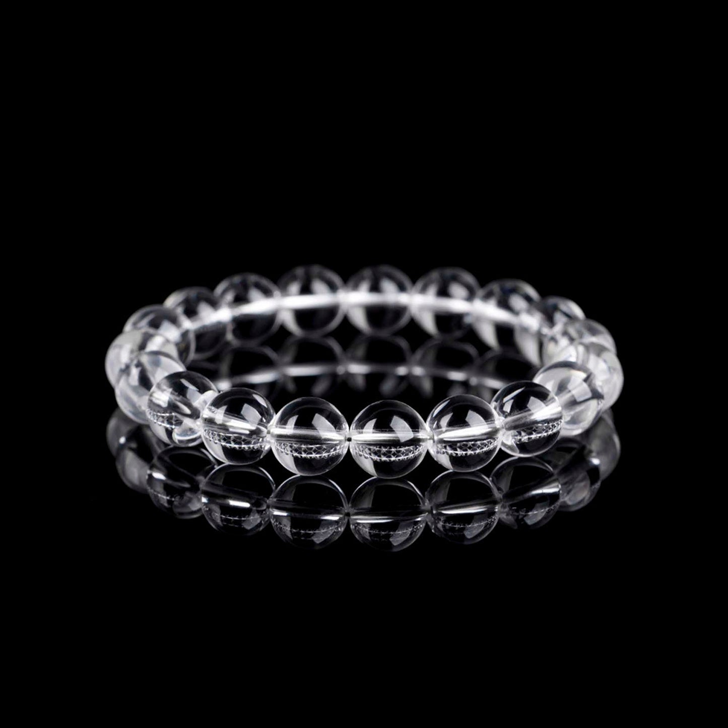 Auralyn Healing Clear Quartz Crystal Bracelet, 12–13mm Natural Clear Quartz Beads, Handmade Energy Jewelry for Clarity, Cleansing & Calm