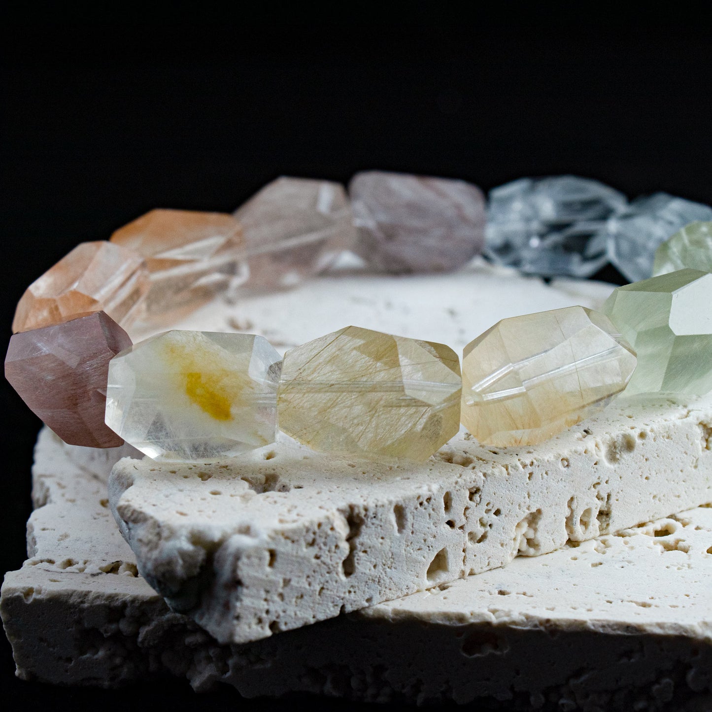Auralyn Custom — “Neon Love” Multicolor Rabbit-Hair Rutilated Quartz Bracelet | 12–13mm Raw-Faceted Rainbow Beads | Handmade Energy Jewelry for Joy, Clarity & Confidence