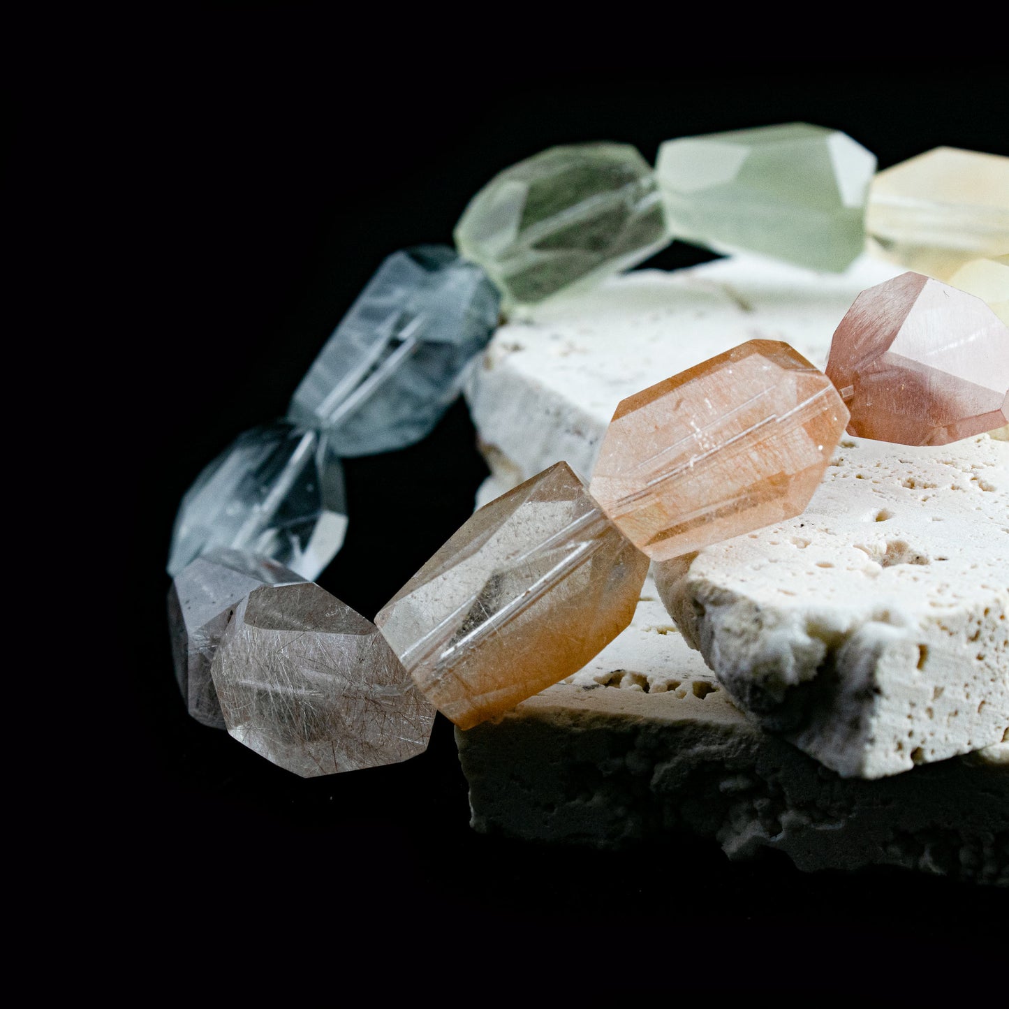 Auralyn Custom — “Neon Love” Multicolor Rabbit-Hair Rutilated Quartz Bracelet | 12–13mm Raw-Faceted Rainbow Beads | Handmade Energy Jewelry for Joy, Clarity & Confidence