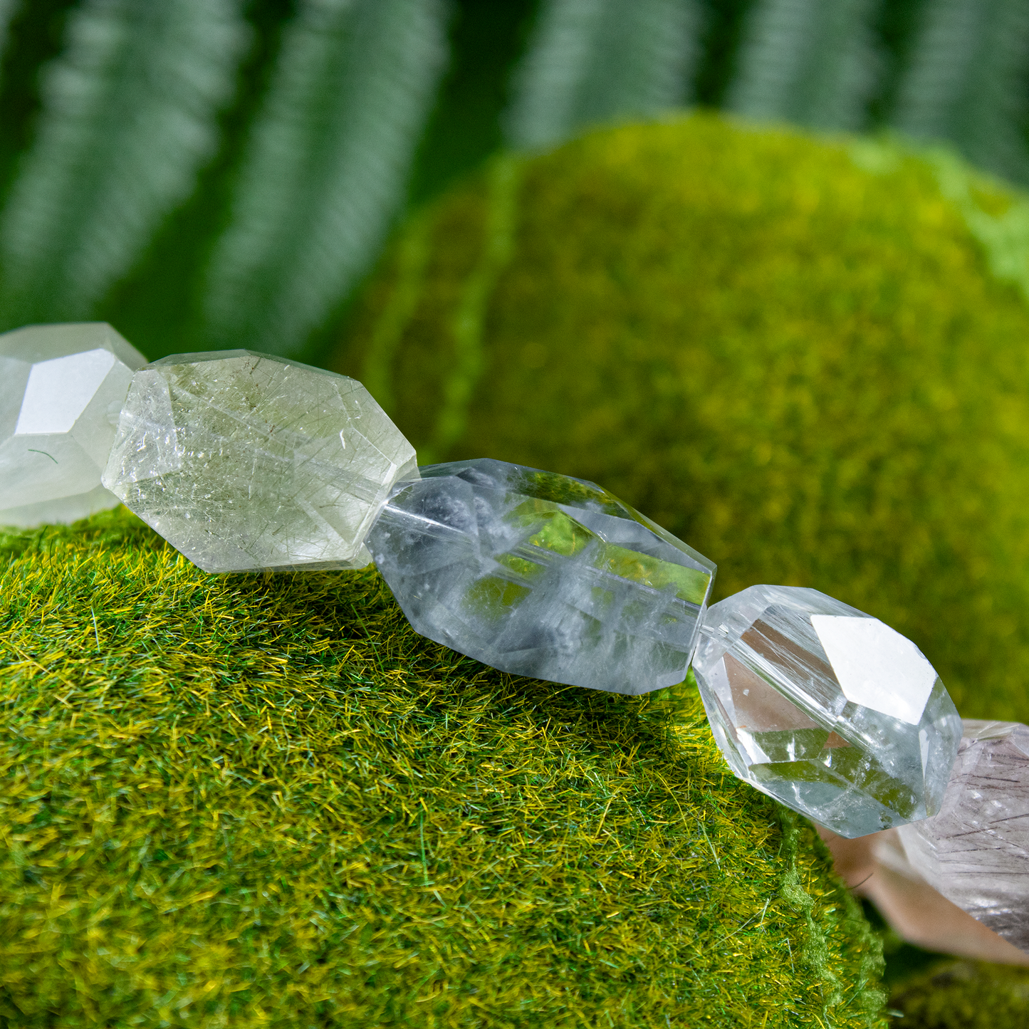 Auralyn Custom — “Neon Love” Multicolor Rabbit-Hair Rutilated Quartz Bracelet | 12–13mm Raw-Faceted Rainbow Beads | Handmade Energy Jewelry for Joy, Clarity & Confidence
