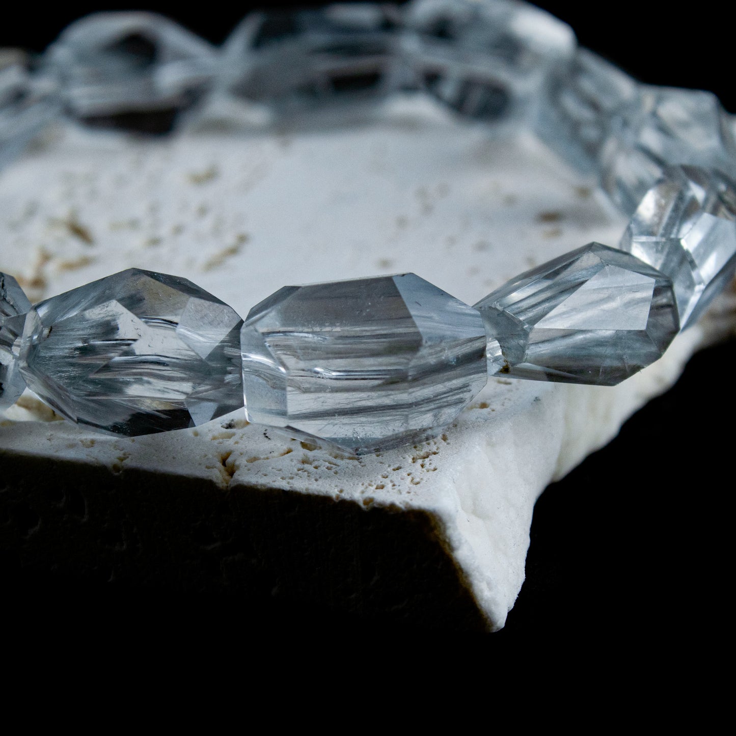 Auralyn Custom Blue Rabbit-Hair Rutilated Quartz Bracelet, 10–14mm Faceted Icy Blue Crystal Beads, Handmade Energy Jewelry for Calm, Clarity & Communication