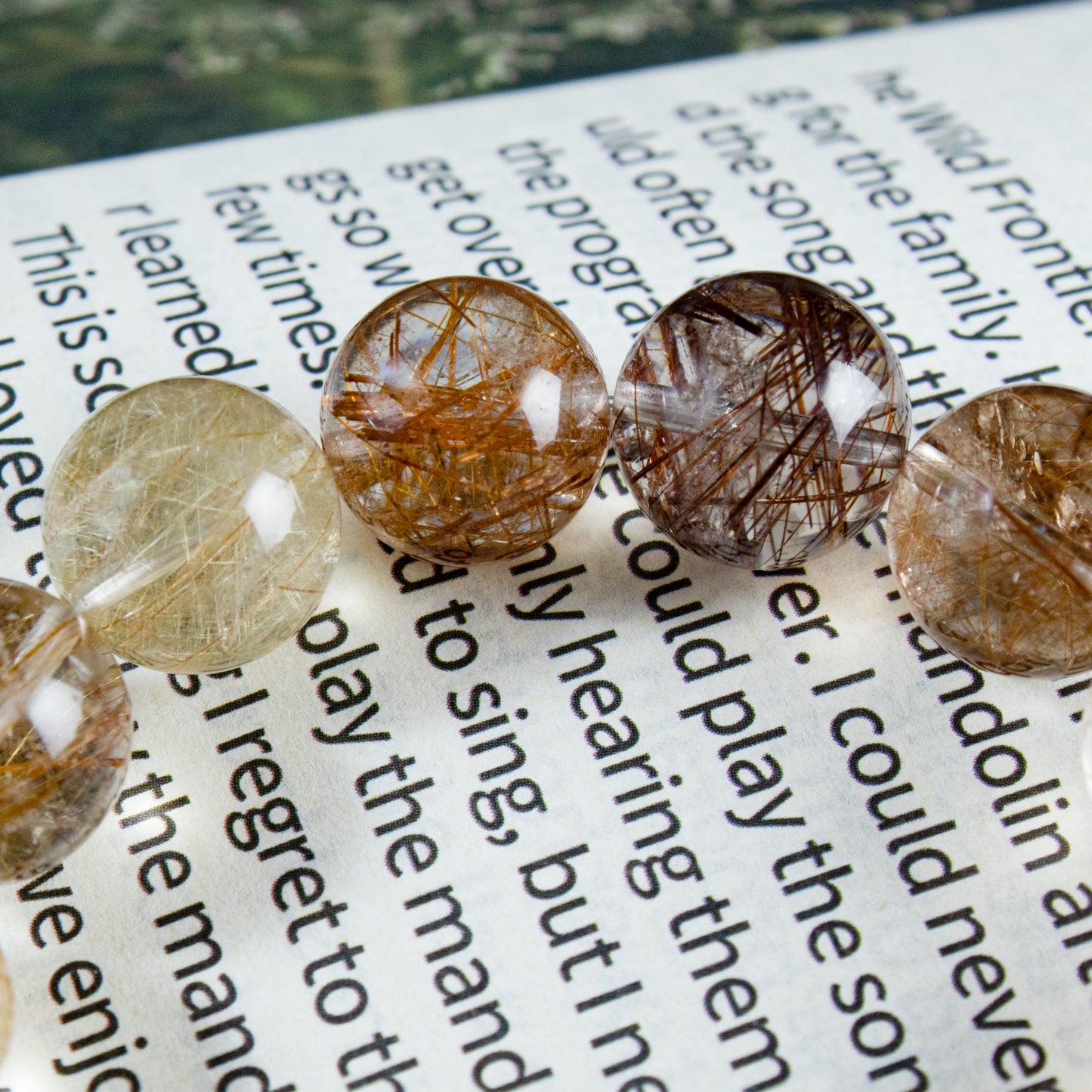 Auralyn Custom Multicolor Rutilated Quartz Bracelet, 13–14mm Natural Rutile Crystal Beads, Handmade Energy Jewelry for Clarity, Confidence & Prosperity