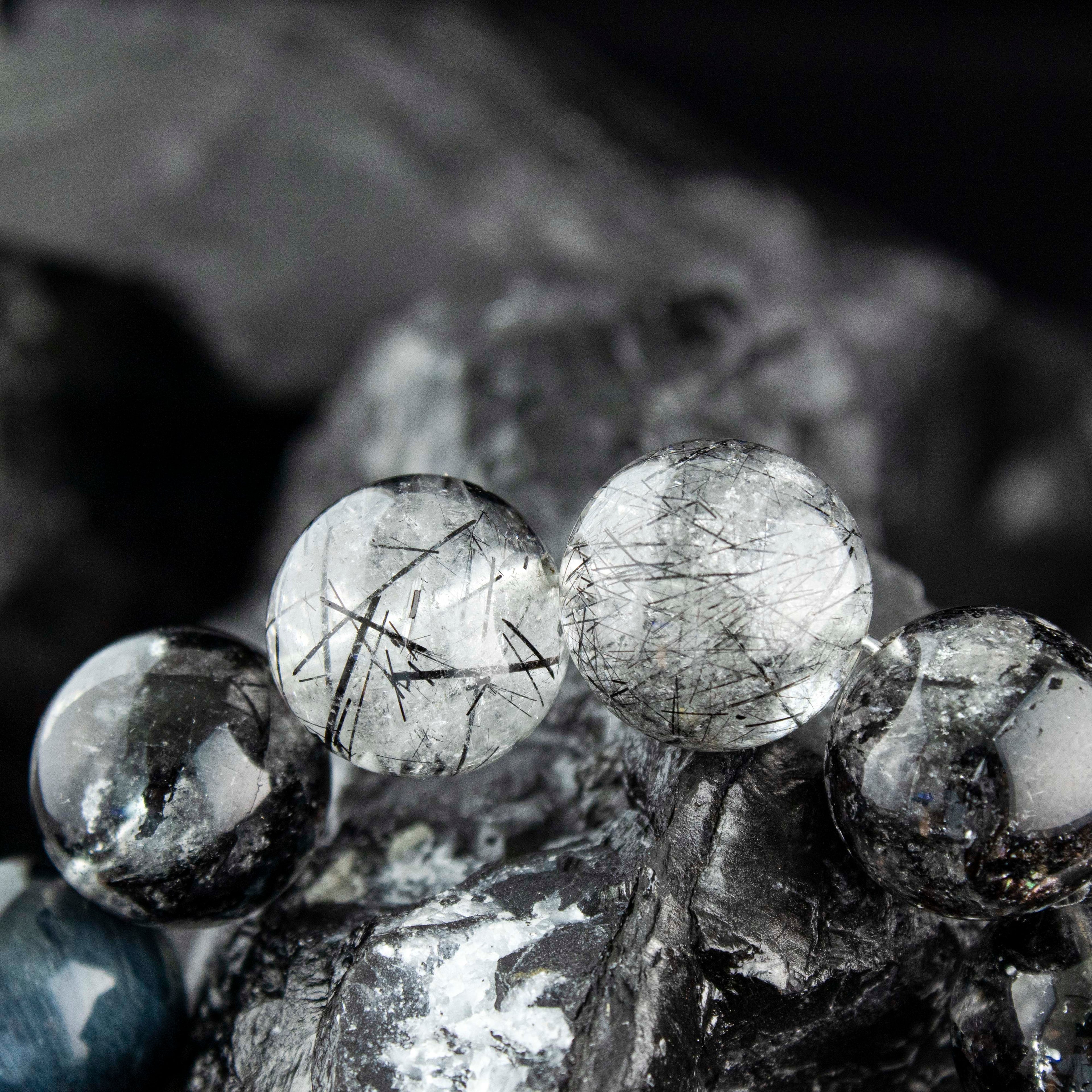 Abyssal Meridian Bracelet – Blue Tiger’s Eye, Black Rutilated, Sparkle Quartz & Gray Moonstone | 13–14mm Handmade Gift