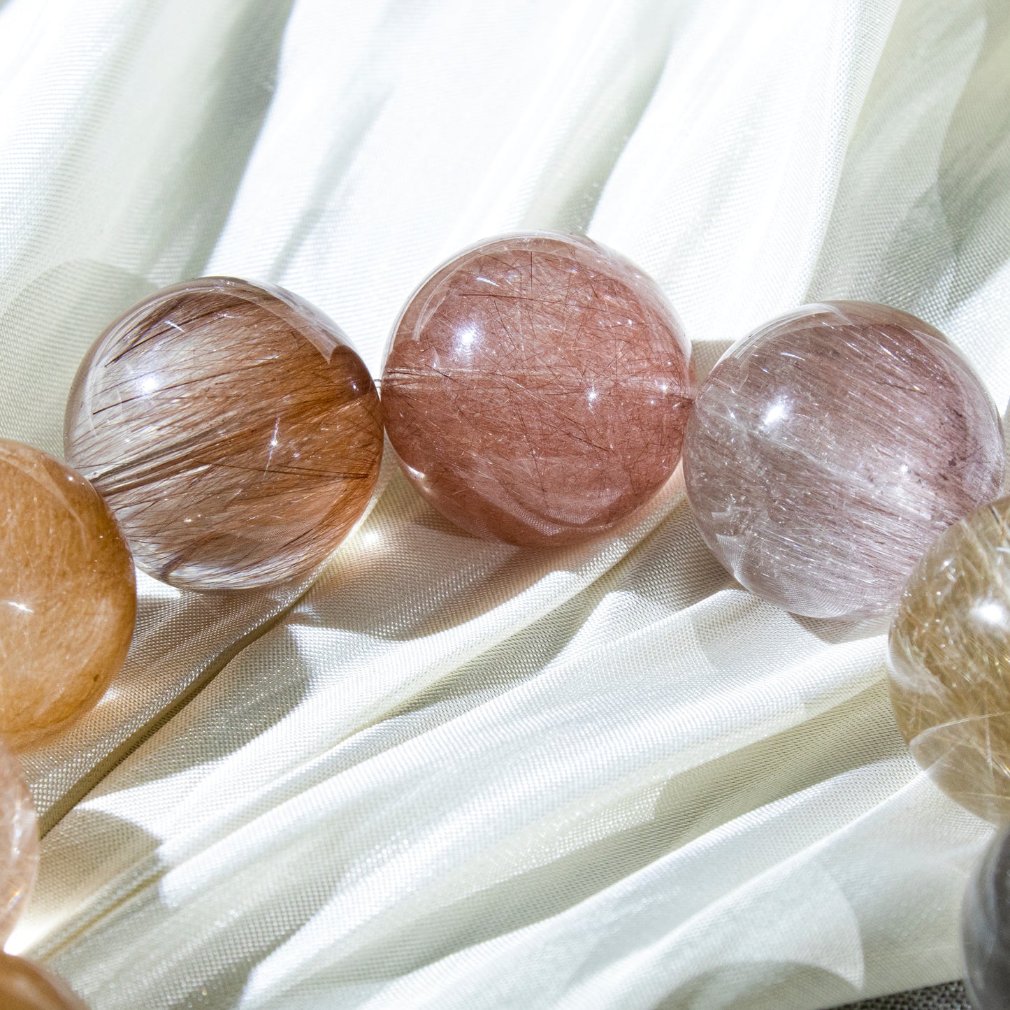 Auralyn Custom — “Solar Veil” Madagascar Hair Quartz Bracelet | 18–19mm Radiant Golden Threads Crystal Beads | Luxury Handmade Energy Jewelry for Brilliance, Confidence & Gifting