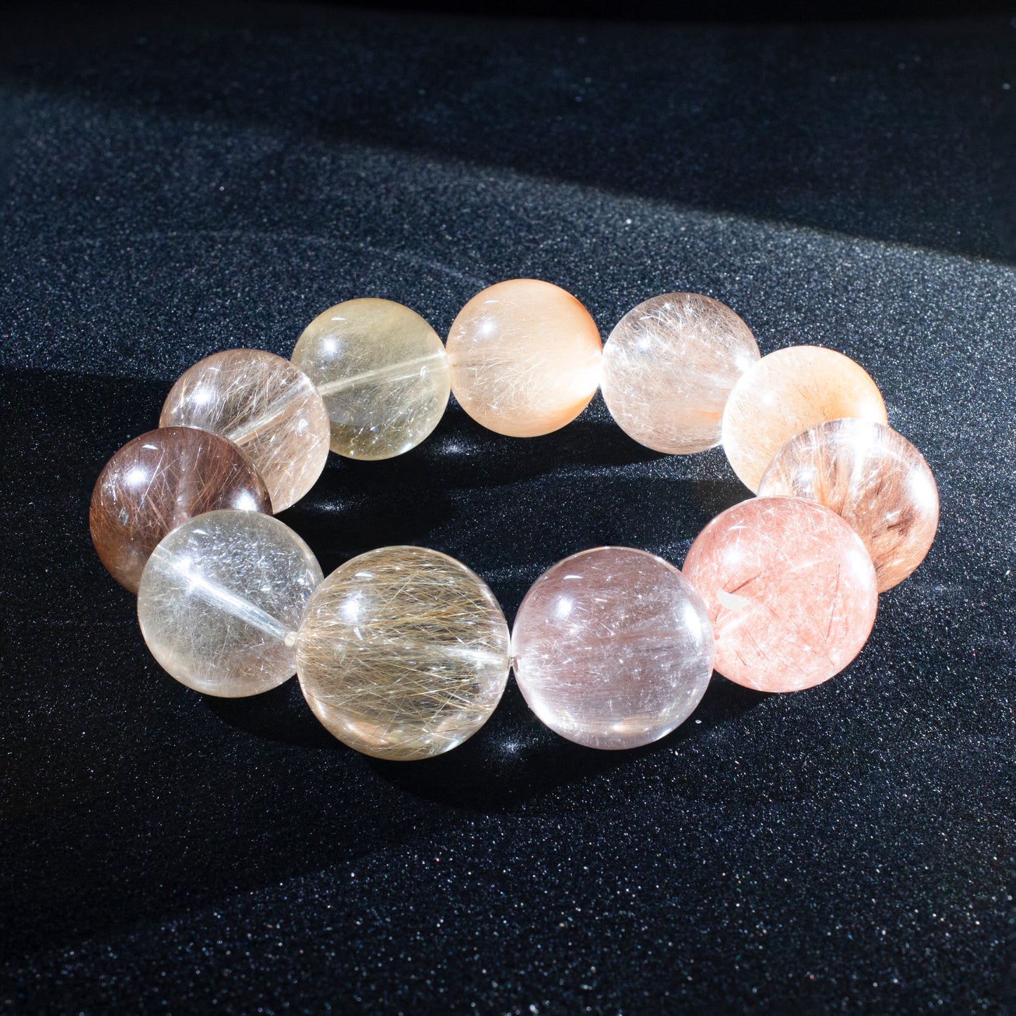 Auralyn Custom — “Solar Veil” Madagascar Hair Quartz Bracelet | 18–19mm Radiant Golden Threads Crystal Beads | Luxury Handmade Energy Jewelry for Brilliance, Confidence & Gifting