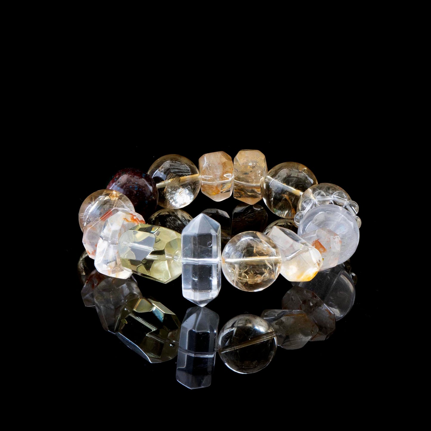 Special-shaped multi-treasure large-grain rubber flower crystal bracelet