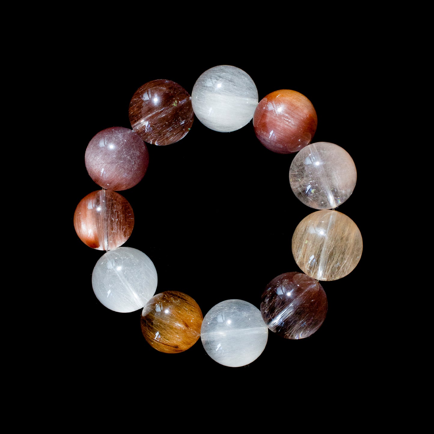 Auralyn Custom — “Solar Veil” Madagascar Hair Quartz Bracelet | 18–19mm Radiant Golden Threads Crystal Beads | Luxury Handmade Energy Jewelry for Brilliance, Confidence & Gifting