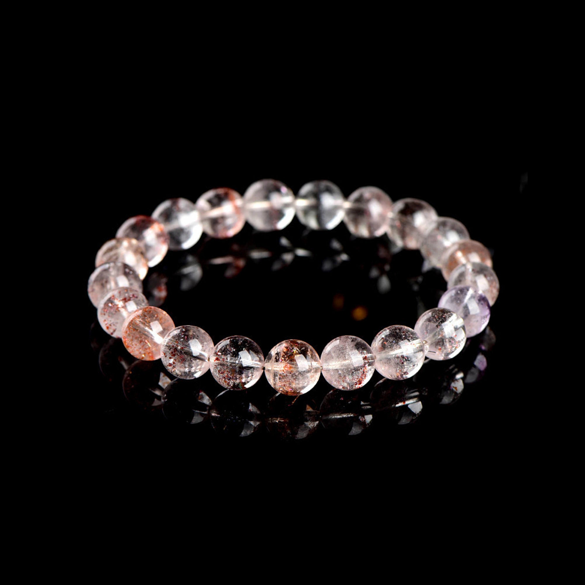 Auralyn Pure Super Seven “Treasure Bowl” Crystal Bracelet, 11–12mm Natural Multi-Mineral Melody Stone Beads, Minimal Elegant Design, Handmade Energy Jewelry for Abundance, Protection & Clarity