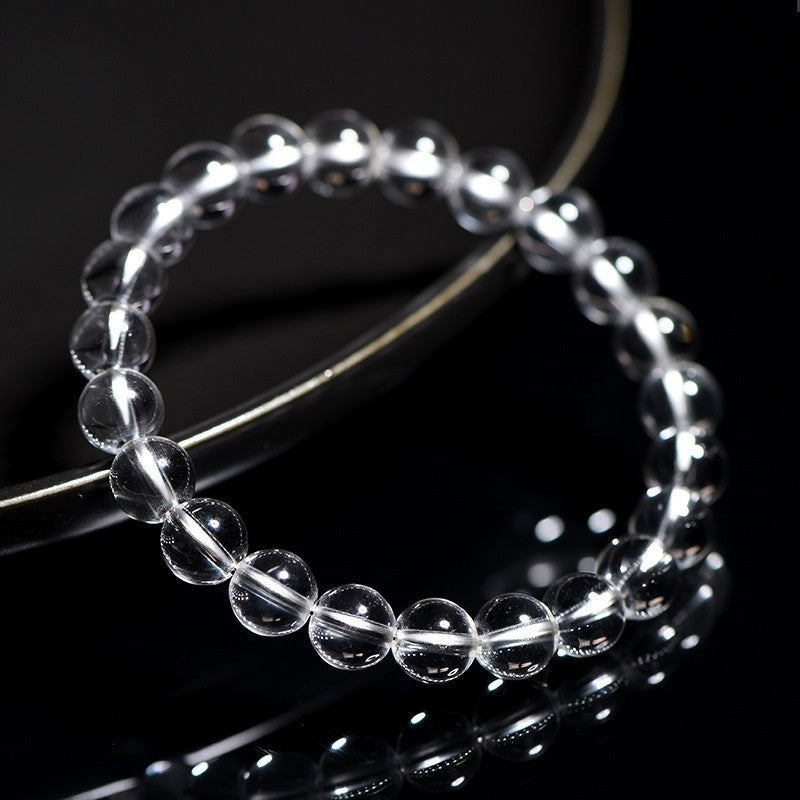 Auralyn Healing Clear Quartz Crystal Bracelet, 12–13mm Natural Clear Quartz Beads, Handmade Energy Jewelry for Clarity, Cleansing & Calm