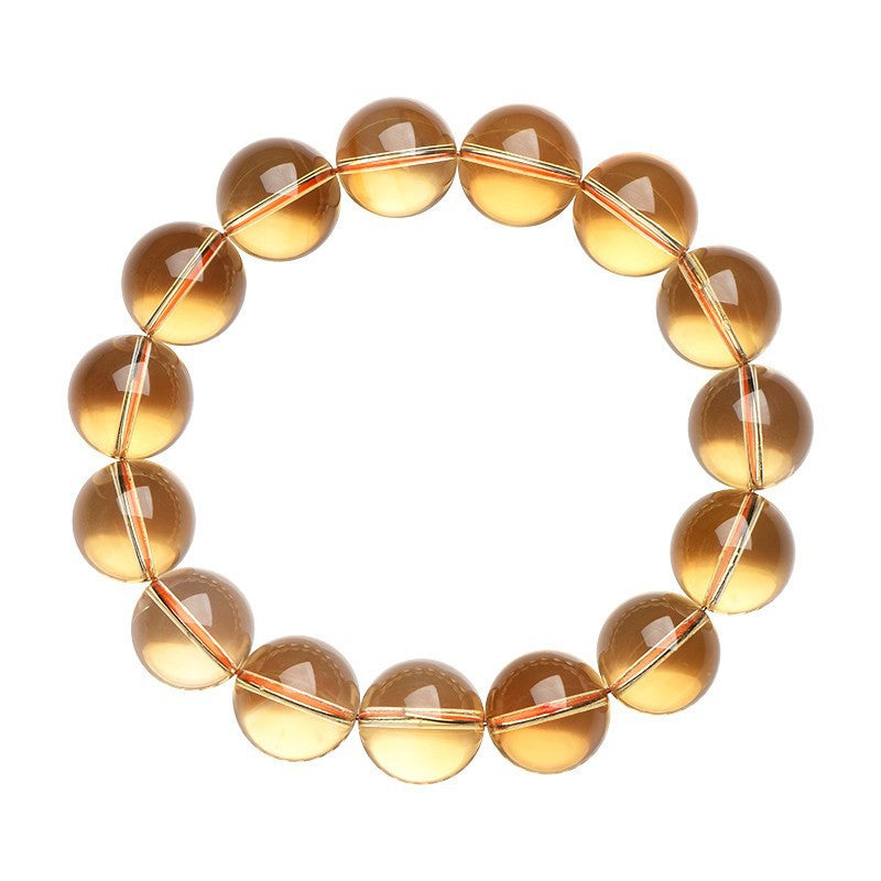 Auralyn Tarot The Sun Citrine Crystal Bracelet, 13–14mm Natural Citrine Beads, Handmade Energy Jewelry for Abundance, Confidence & Joy
