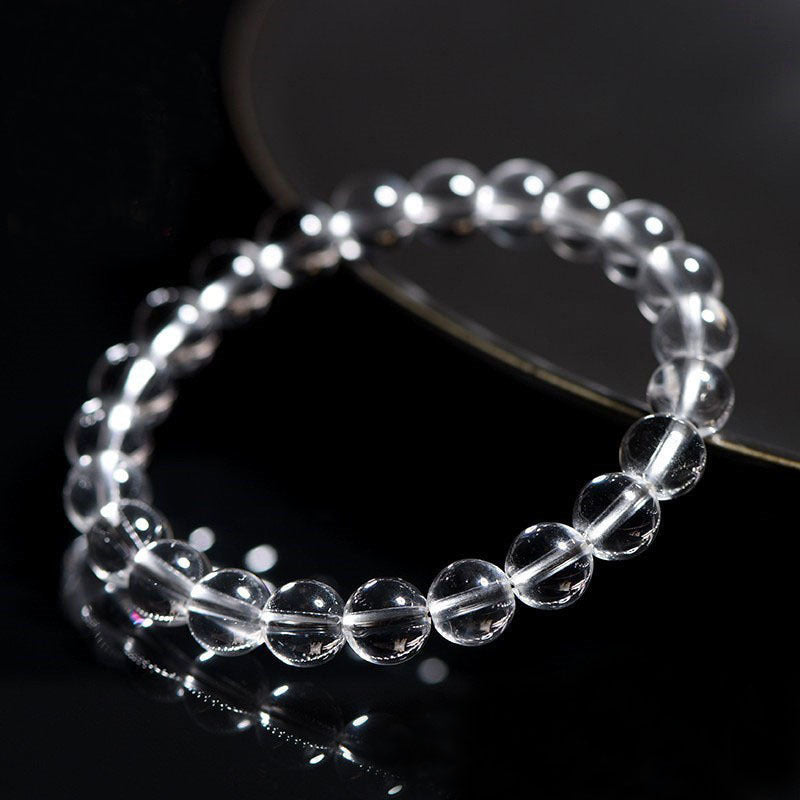 Auralyn Healing Clear Quartz Crystal Bracelet, 12–13mm Natural Clear Quartz Beads, Handmade Energy Jewelry for Clarity, Cleansing & Calm