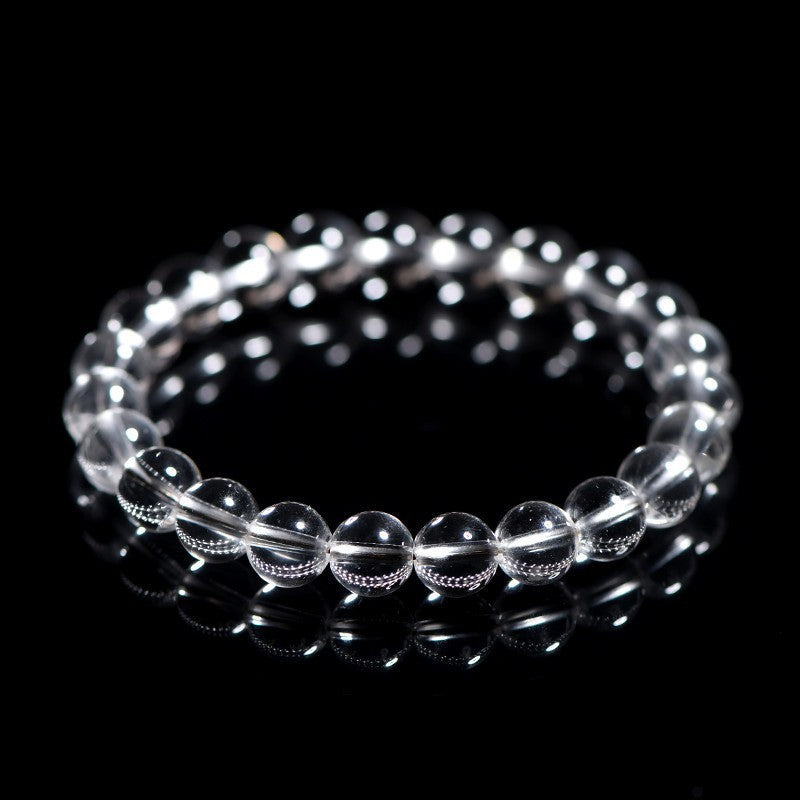 Auralyn Healing Clear Quartz Crystal Bracelet, 12–13mm Natural Clear Quartz Beads, Handmade Energy Jewelry for Clarity, Cleansing & Calm