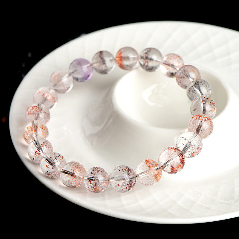 Auralyn Pure Super Seven “Treasure Bowl” Crystal Bracelet, 11–12mm Natural Multi-Mineral Melody Stone Beads, Minimal Elegant Design, Handmade Energy Jewelry for Abundance, Protection & Clarity