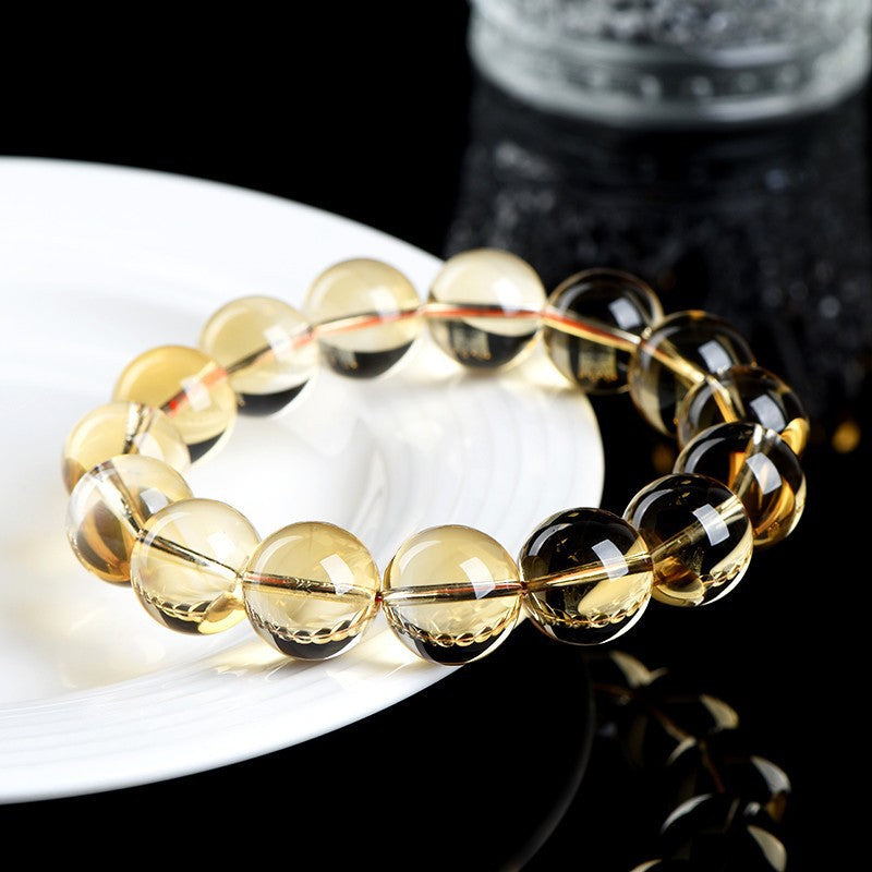 Auralyn Tarot The Sun Citrine Crystal Bracelet, 13–14mm Natural Citrine Beads, Handmade Energy Jewelry for Abundance, Confidence & Joy