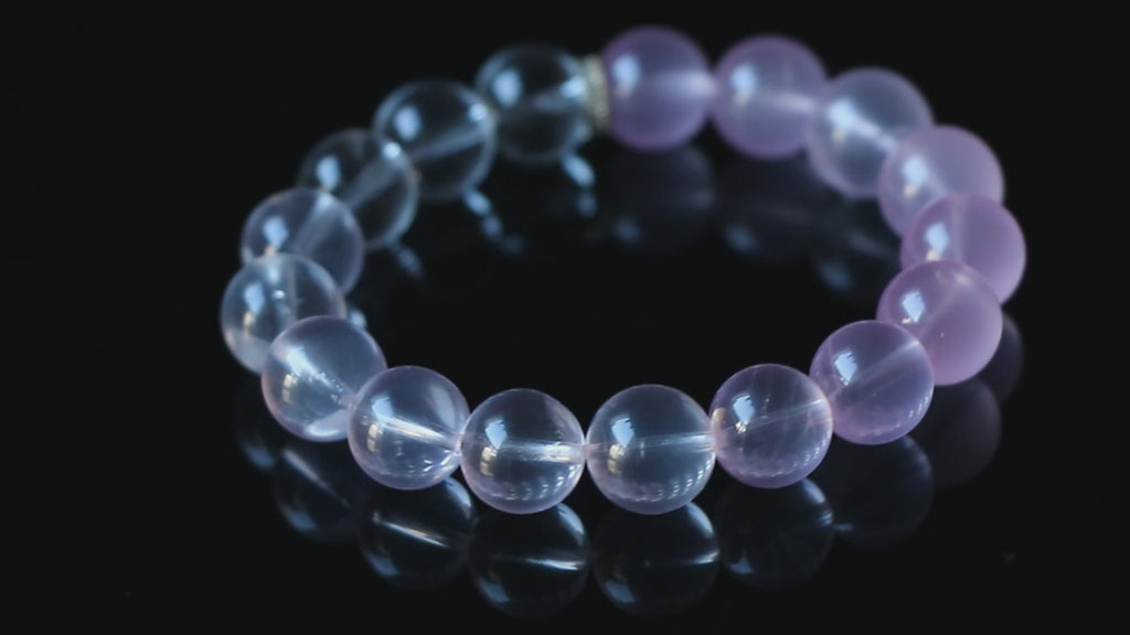 Auralyn Tarot The Lovers Rose Quartz Gradient Bracelet, 13–14mm Light-to-Deep Rose Quartz with Clear Quartz & Gold-Plated Spacers, Handmade Crystal Energy Jewelry for Love, Self-Care & Harmony