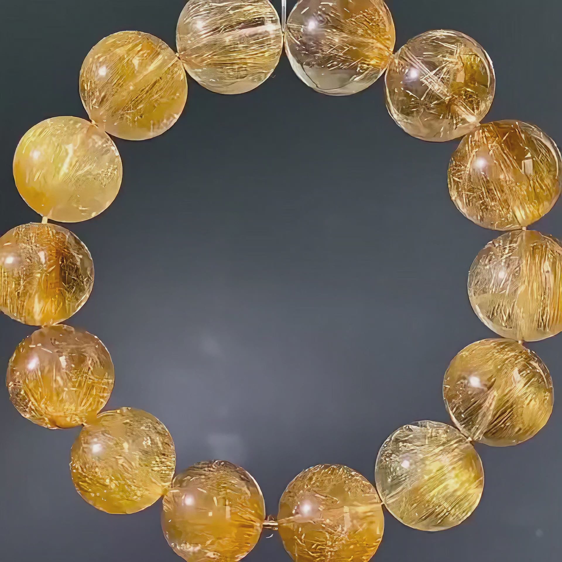 Auralyn Healing Venus Copper Rutilated Quartz Crystal Bracelet, 13–14mm Natural Golden/Copper Rutile Beads, Handmade Energy Jewelry for Attraction, Confidence, Abundance & Healing